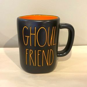 HTF Rae Dunn GHOUL-FRIEND black & orange Halloween mug 🖤 BRAND NEW 💥